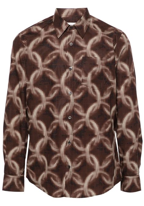 Brown Corbino printed cotton-poplin shirt Dries van noten - men